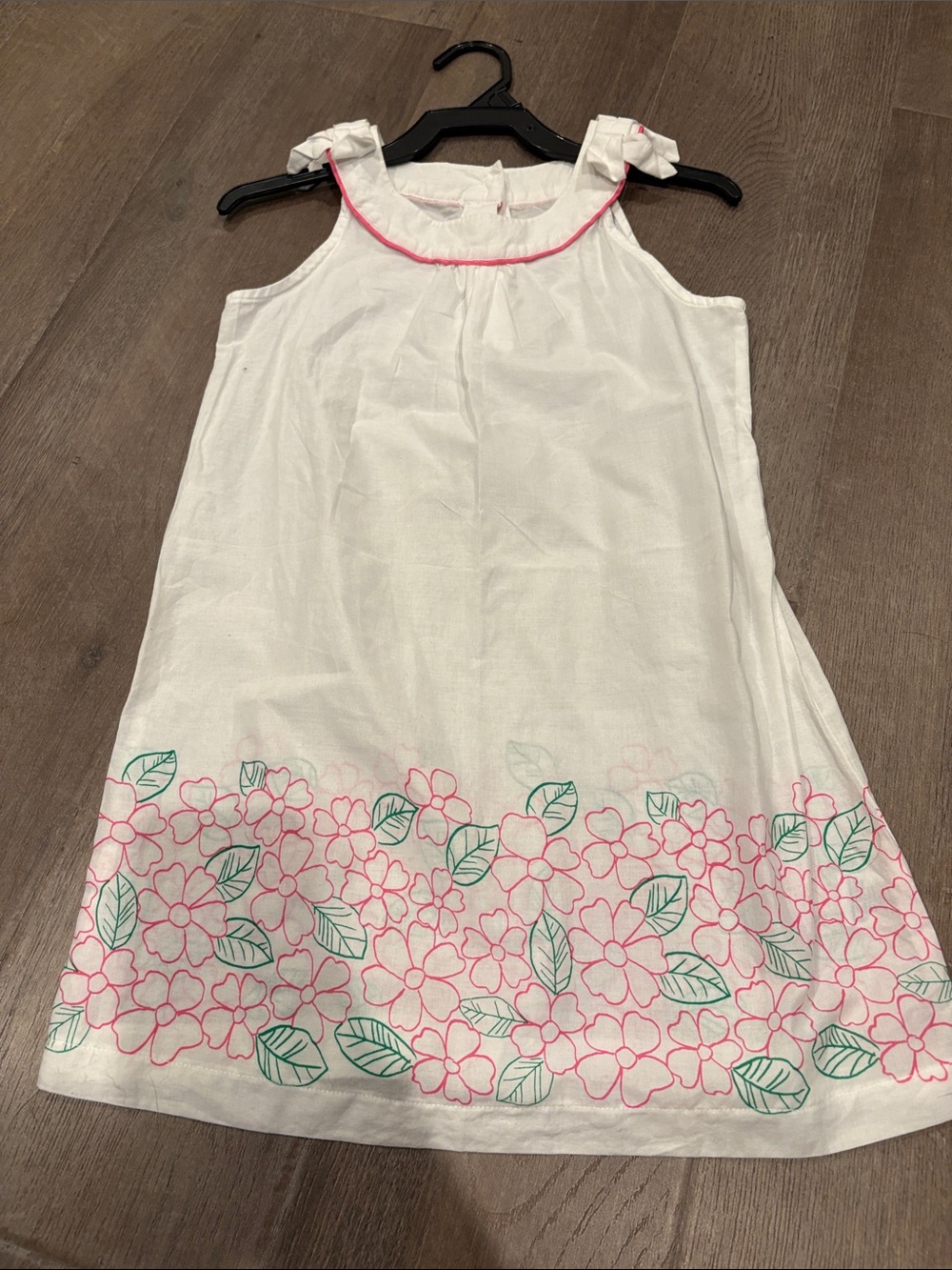 Janie and Jack White Sundress with Pink Floral Border